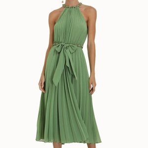 Zimmermann Sunray Pleated Midi Dress Sage Size 1